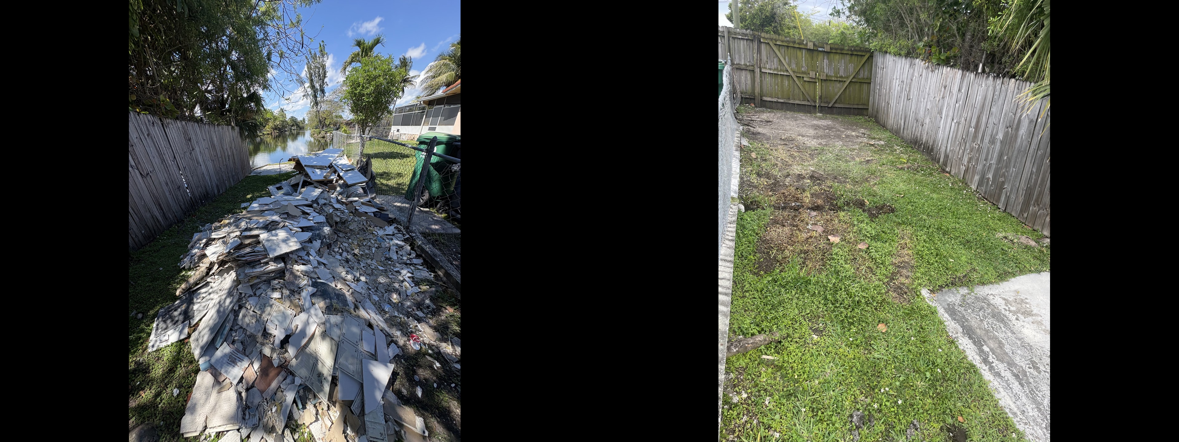 Before and after junk removal — R&D Trash Disposal South Florida